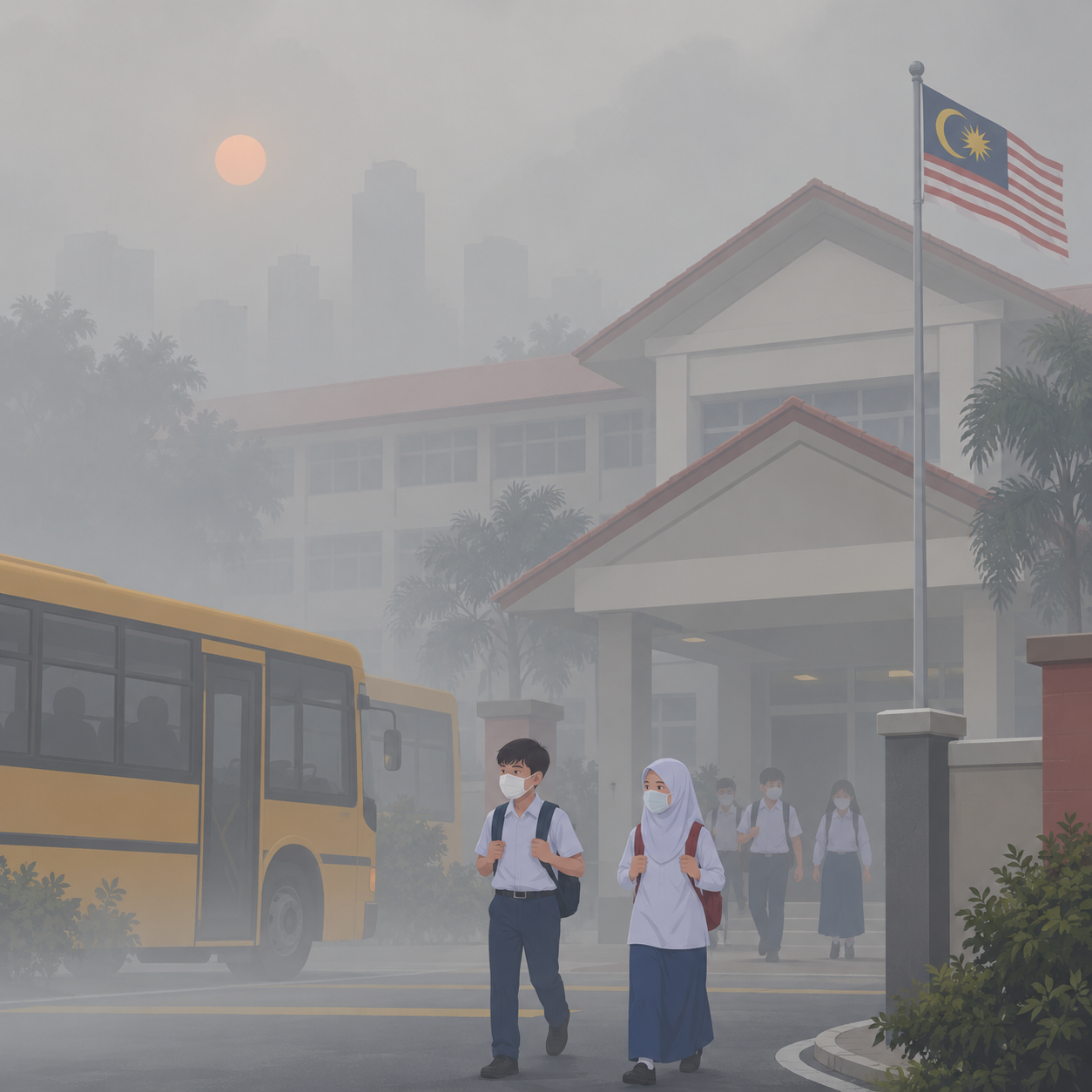 马来西亚多地因雾霾关闭学校，马六甲等州及布城加入柔佛