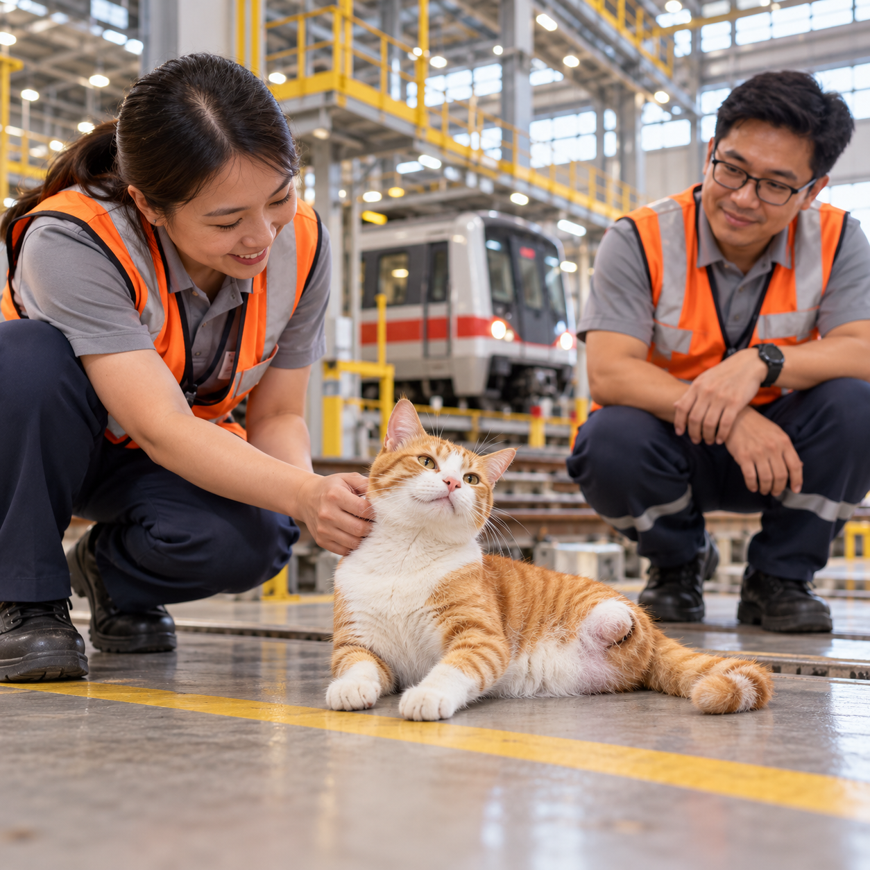 SMRT“老大”猫卡西迪：三条腿，常驻金泉车厂