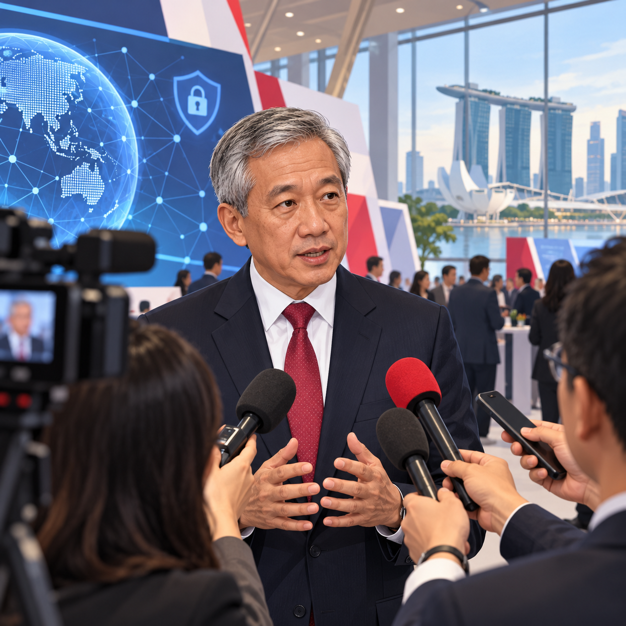尚穆根在新加坡国际网络周接受媒体采访