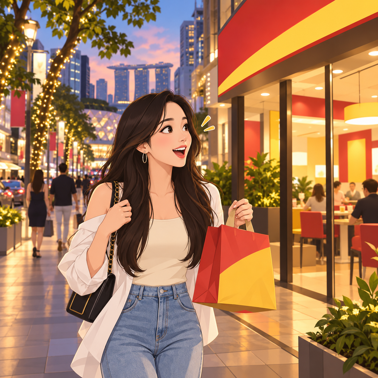 Sandara Park在乌节路发现Jollibee，晚餐选择这家菲律宾快餐店