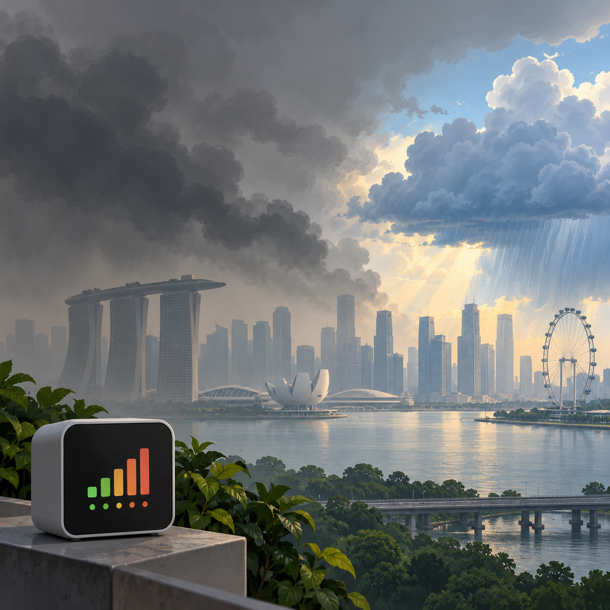 新加坡雾霾指数仍处不健康水平，下午部分地区或有雷阵雨