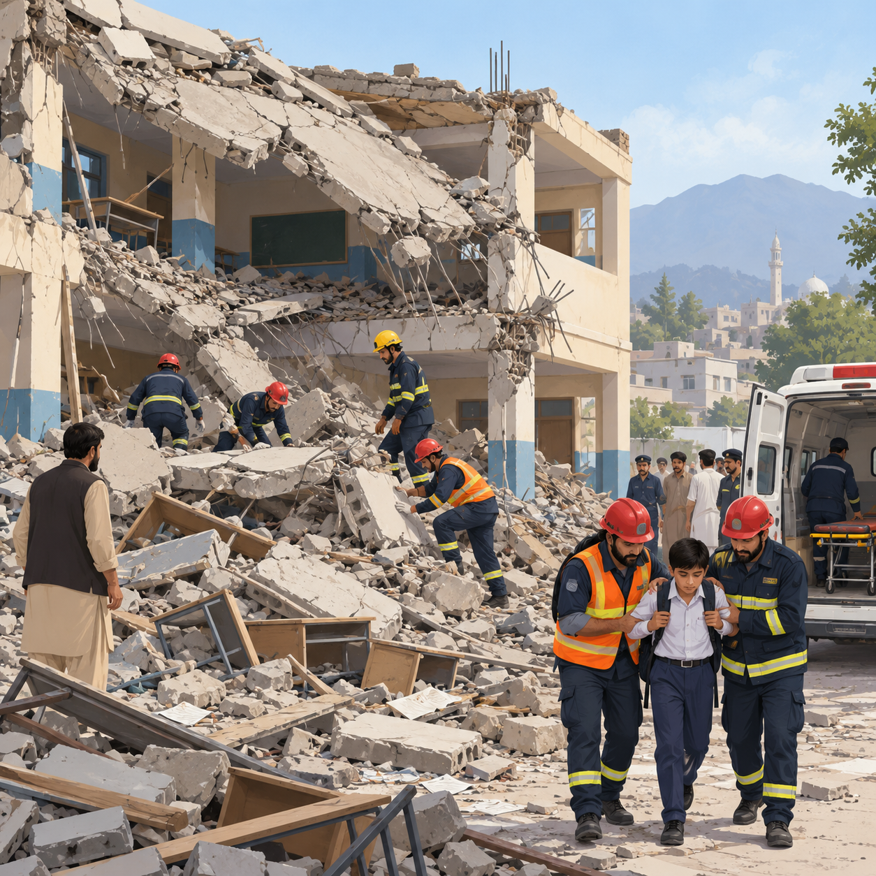 巴基斯坦学校屋顶坍塌致28人死亡，恐有更多遇难者
