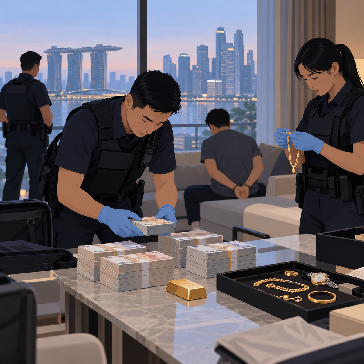 警方16小时行动捣毁洗钱网络 四人涉清洗至少30万元赃款