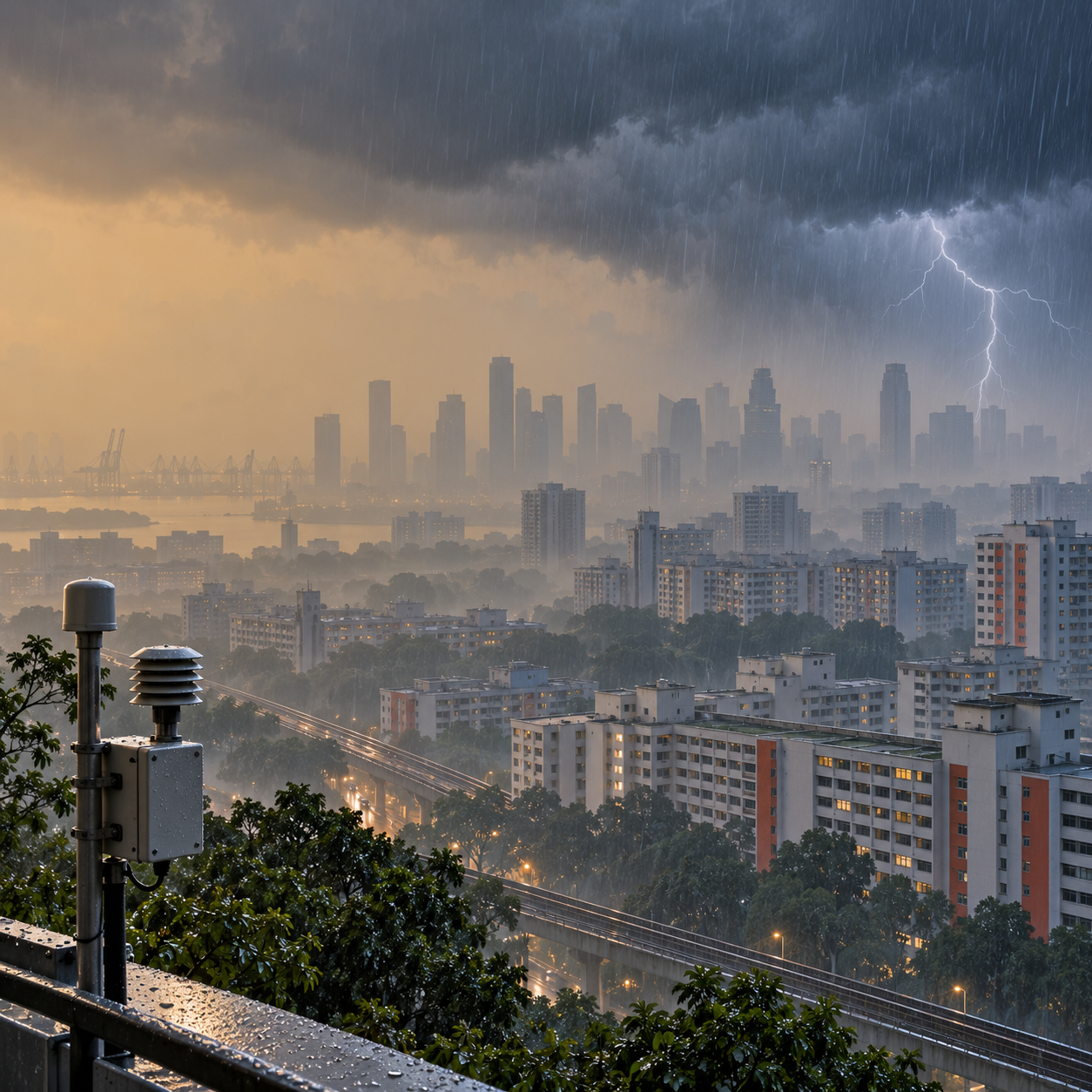 雷阵雨带来降温，新加坡西部 PSI 仍处“非常不健康”水平