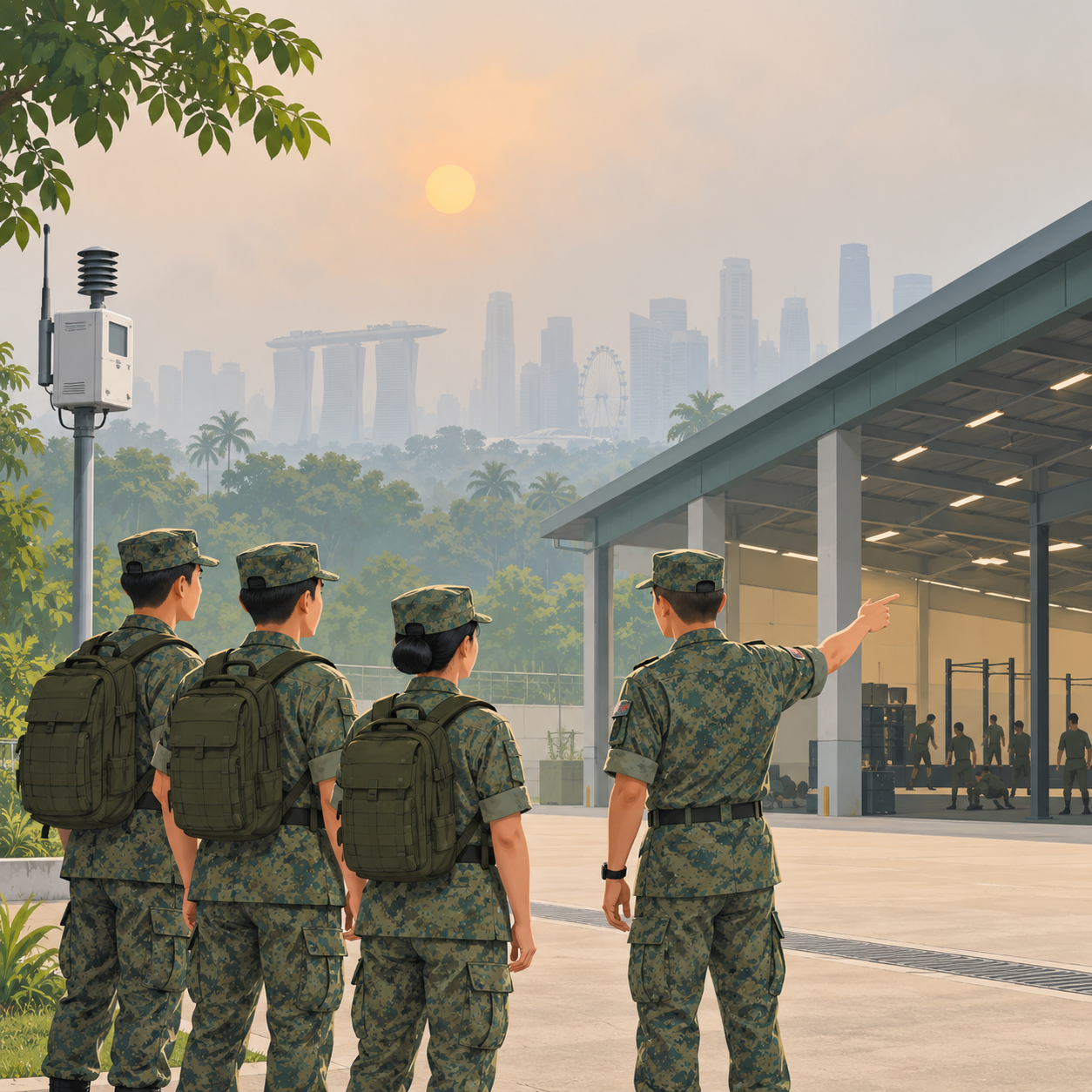 烟霾持续变化 武装部队调整户外训练