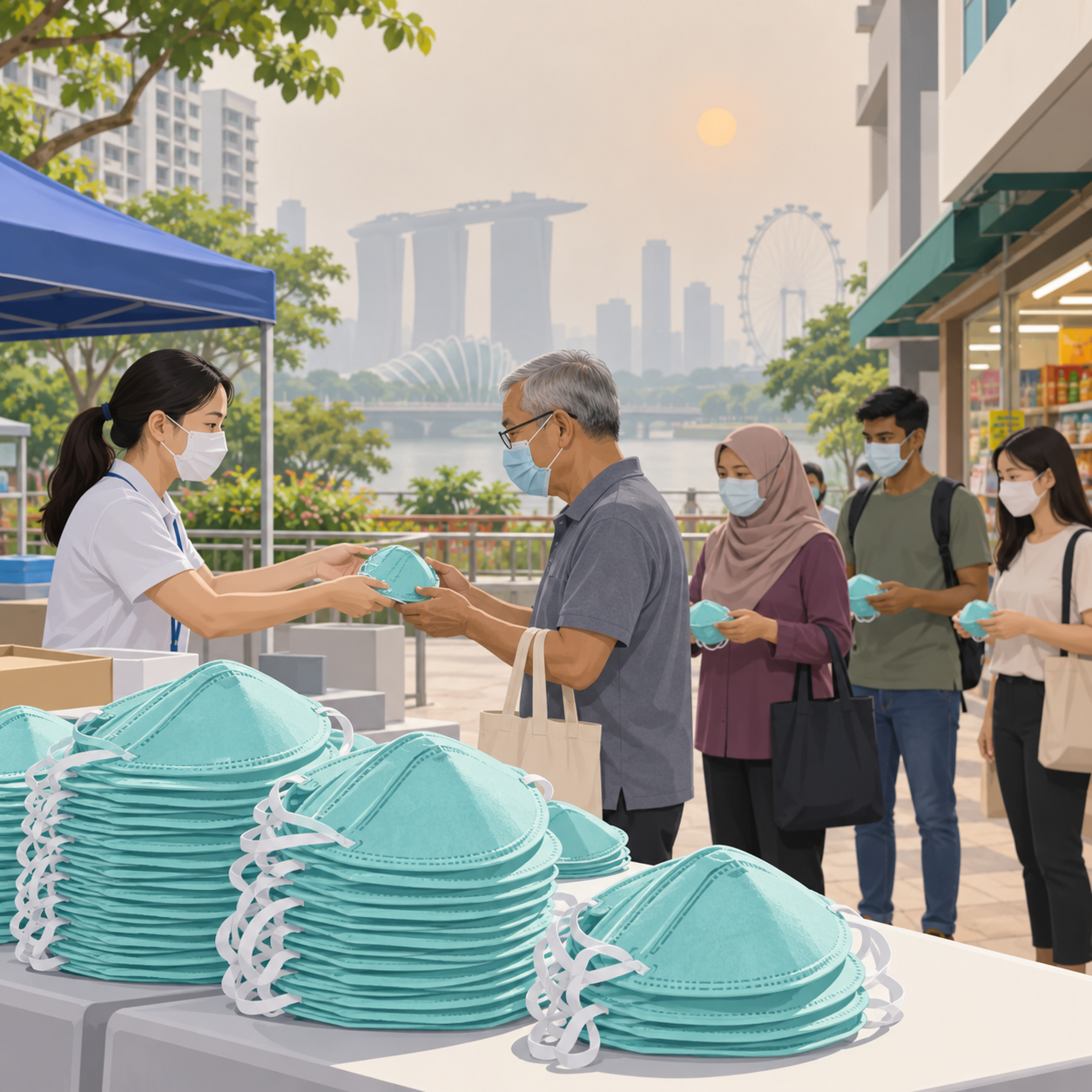 政府已向零售商发放逾百万个N95口罩