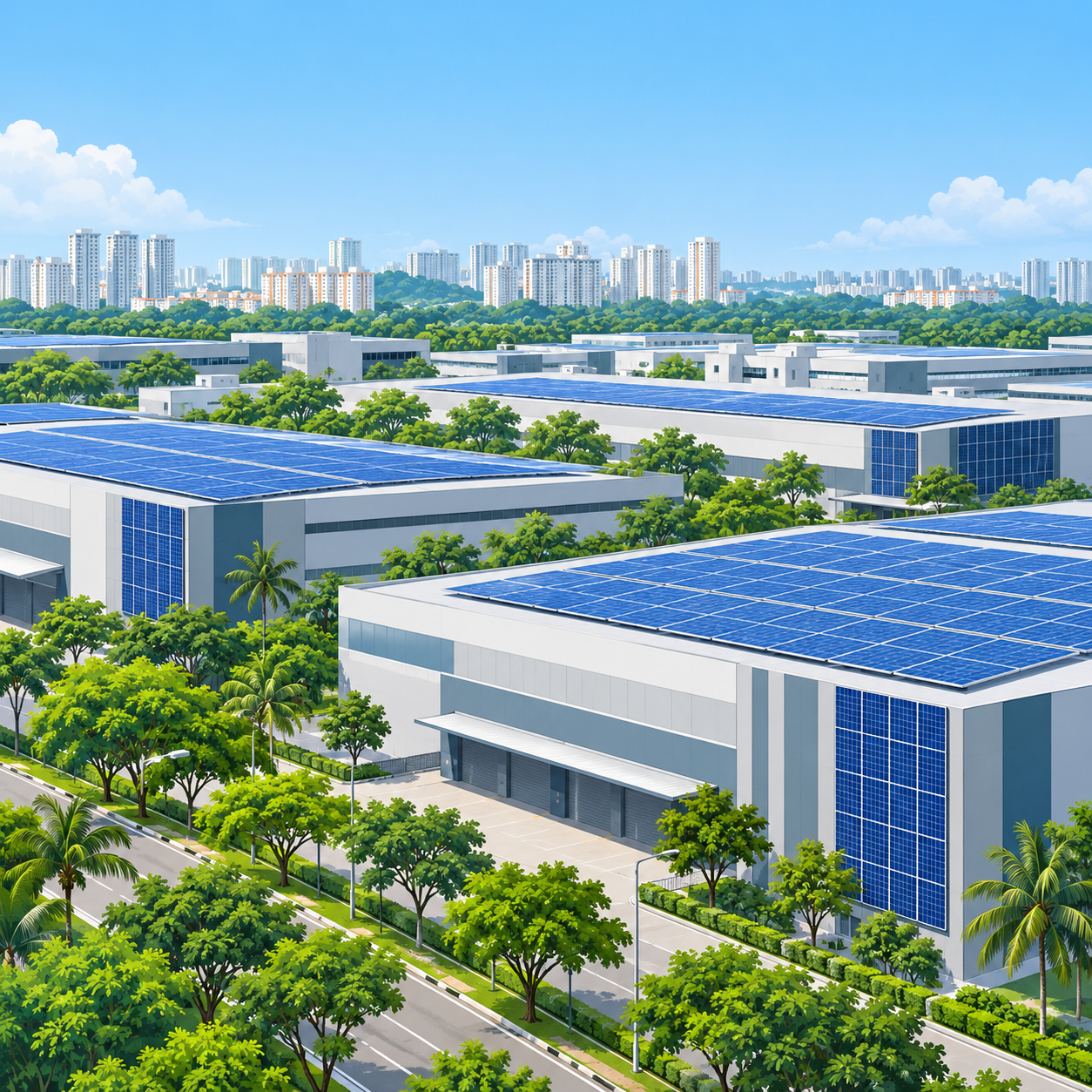 裕廊集团工业区太阳能发电量相当于22万组屋用电一年，拟扩大部署