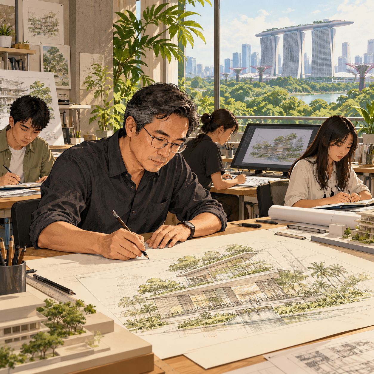 一笔一画40年：陈正勇在AI时代坚持手绘建筑设计
