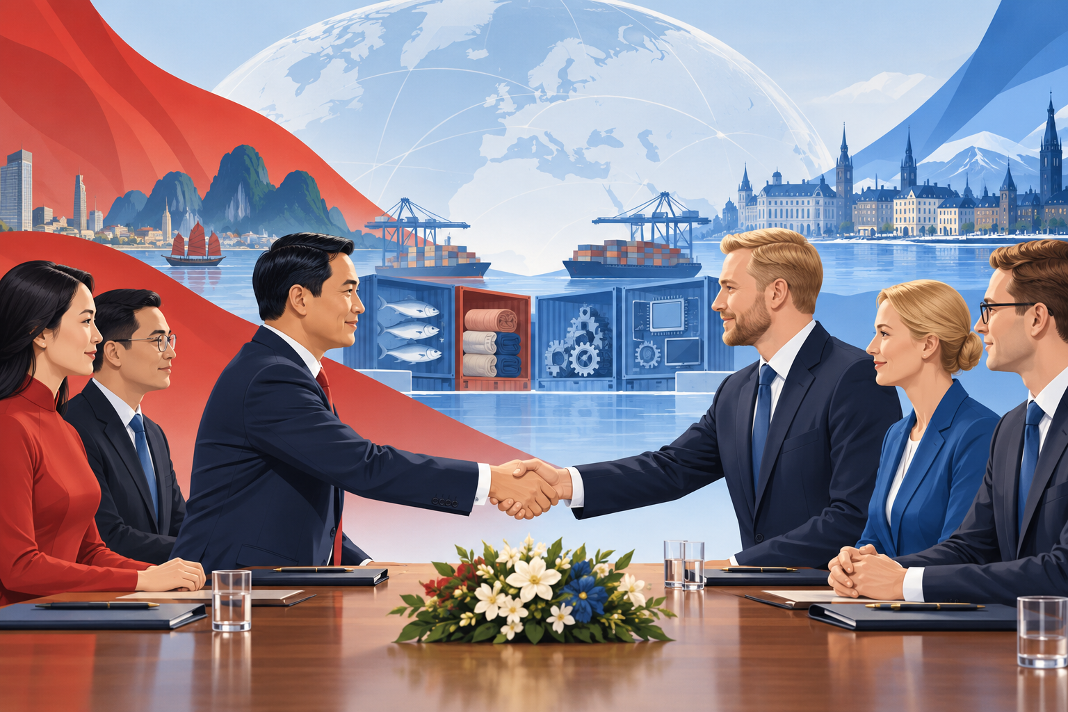 越南与挪威等四国签署自由贸易协定