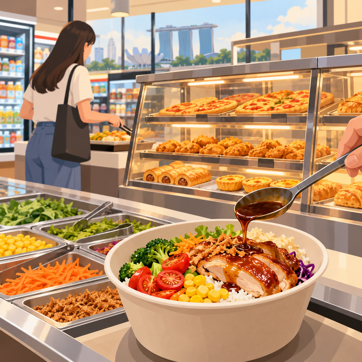 新加坡7-Eleven在16家门店推出热食专区