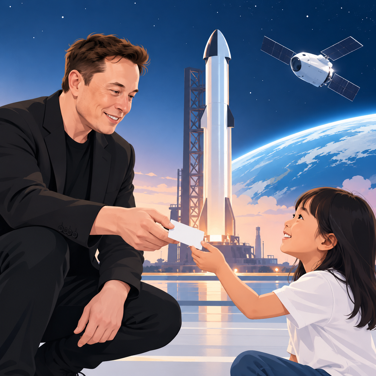 马斯克称将向美国每名儿童赠送一股SpaceX股票