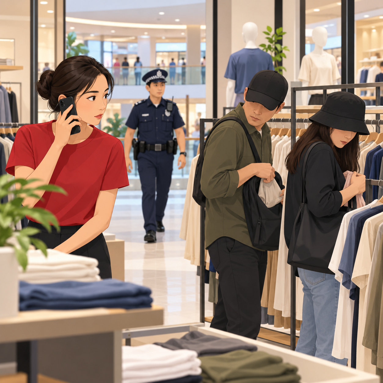 优衣库店长记住两名疑似窃贼特征，发现对方再度到店后报警