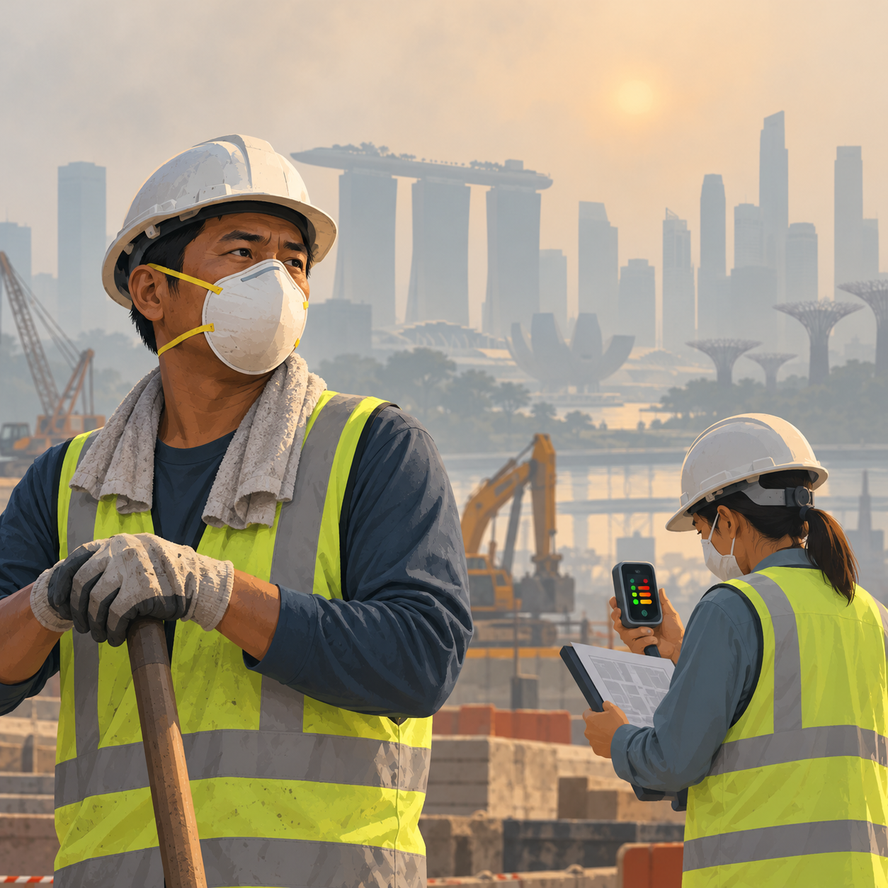 新加坡人力部建议雇主按每小时PM2.5读数调整户外工作