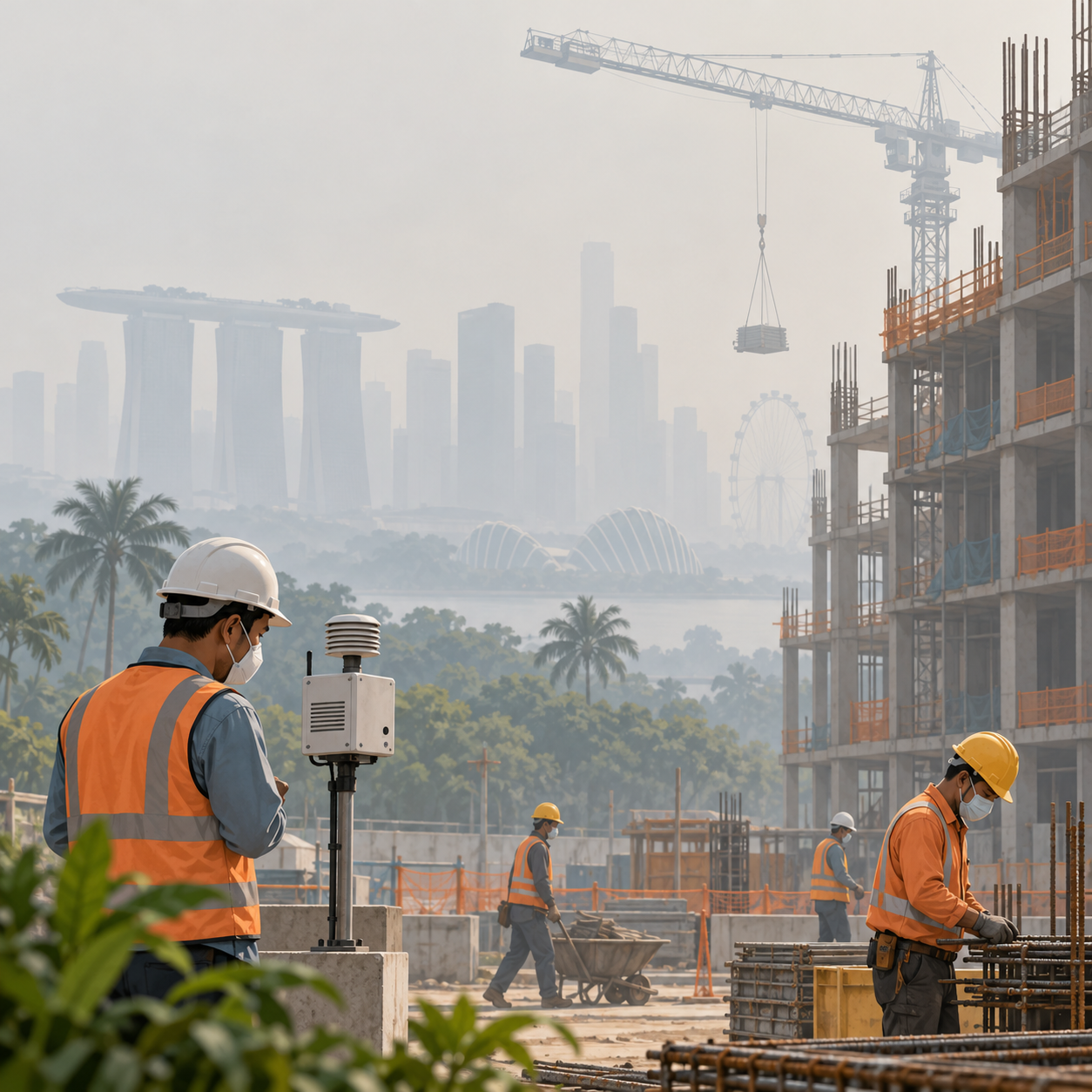 新加坡建筑商加强防霾措施，部分工程进度放缓
