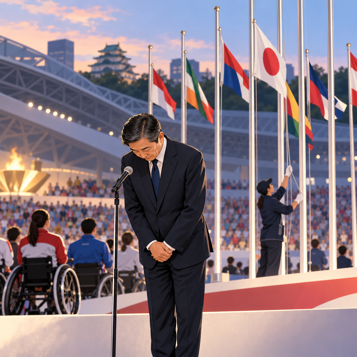 名古屋亚残运会三度奏错国歌，市长致歉