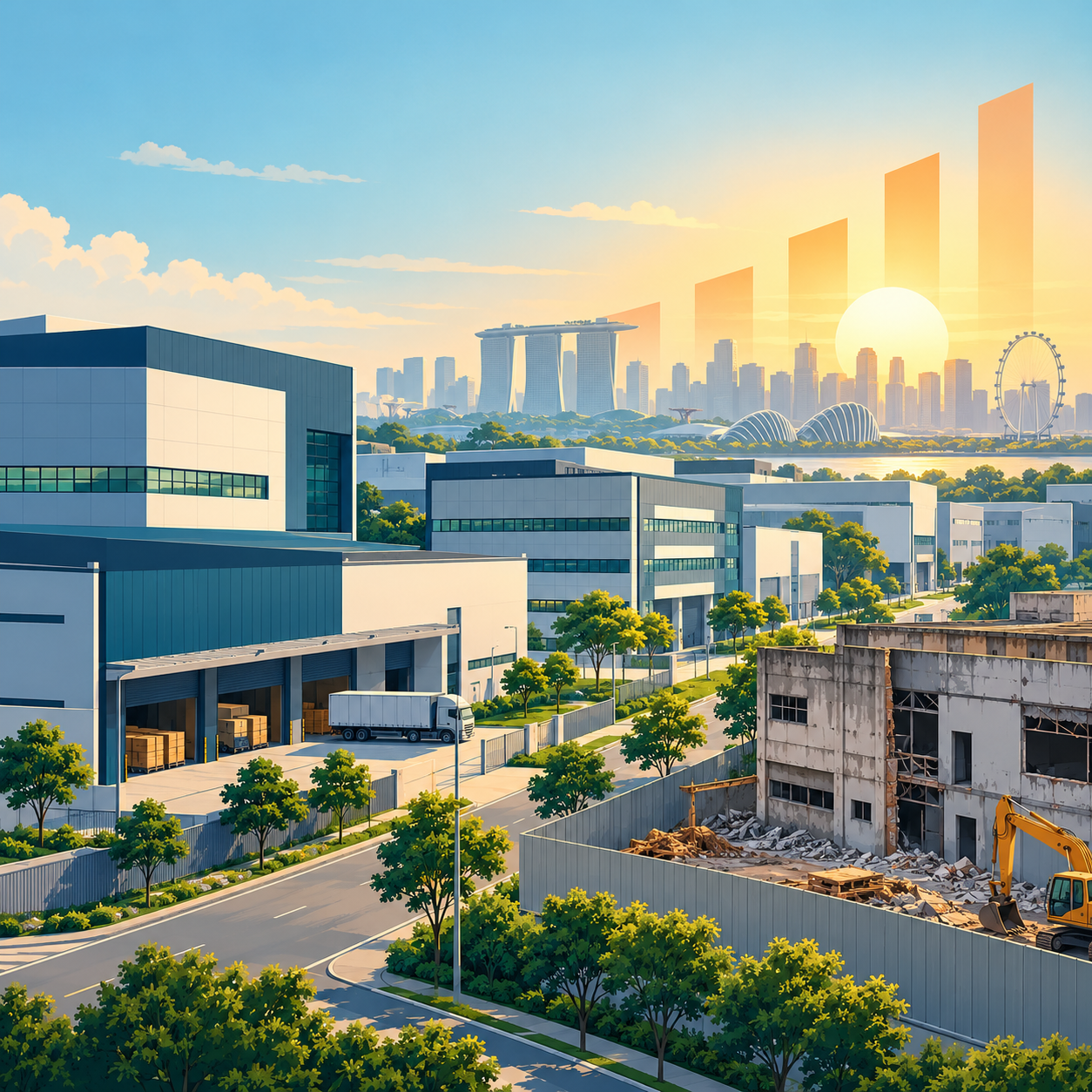 新加坡工业空间价格与租金第三季度同比上涨