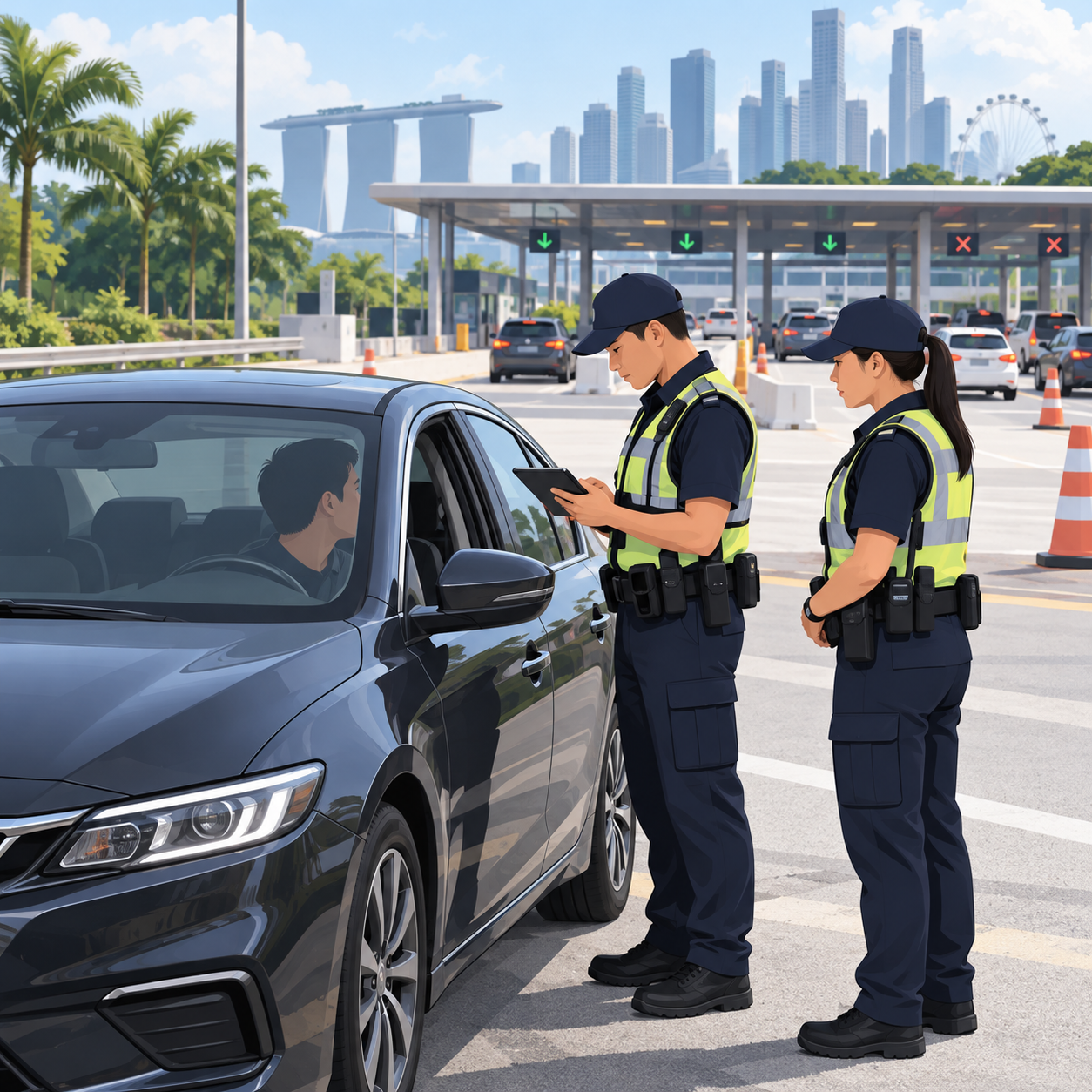 陆交局查获六名非法跨境载客司机并扣押车辆