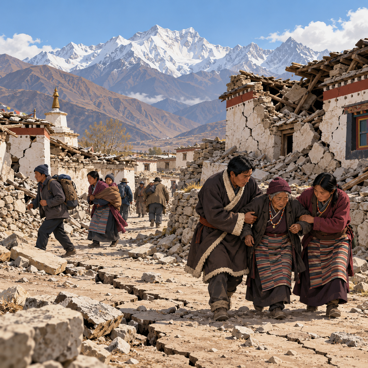 西藏发生7级地震，至少两人受伤