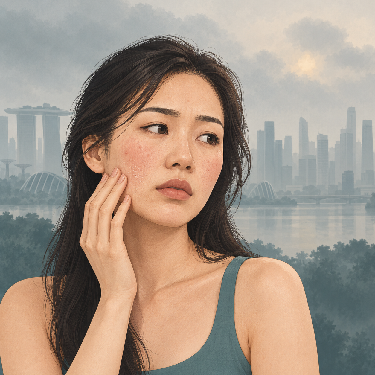 烟霾可能影响皮肤，引发干燥、敏感与痘痘