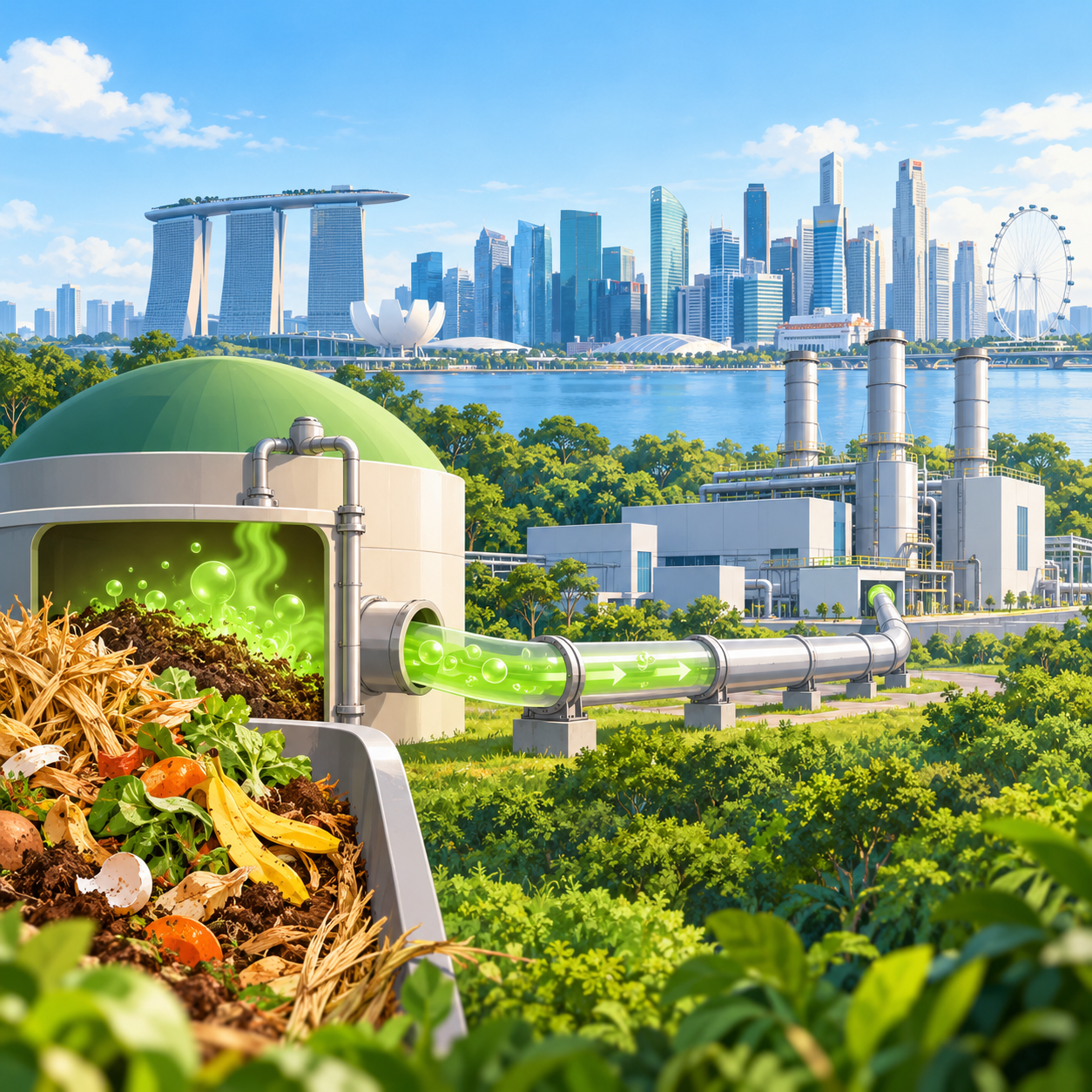 新加坡拟于2028年试点使用生物甲烷替代化石天然气