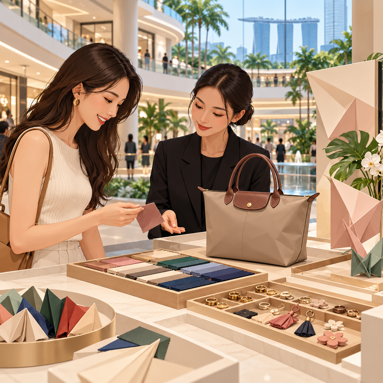 Longchamp在莱佛士城快闪店推出My Pliage手袋定制体验