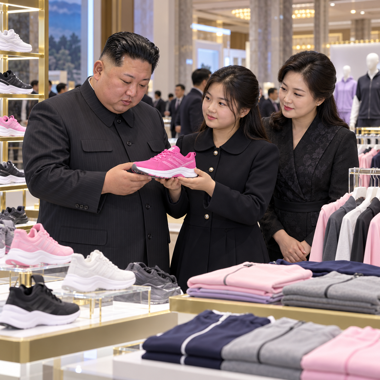 金正恩与女儿视察平壤鞋服展，相关照片在其死讯传闻后公布