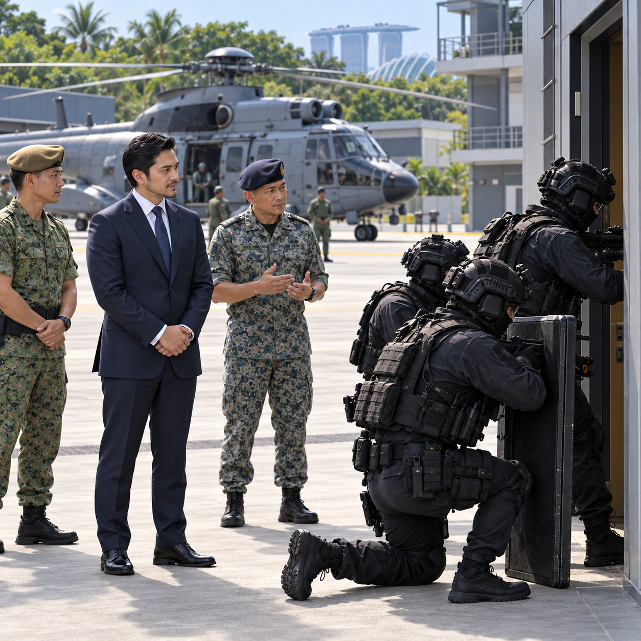 文莱王子马丁到访新加坡武装部队特种作战特遣部队