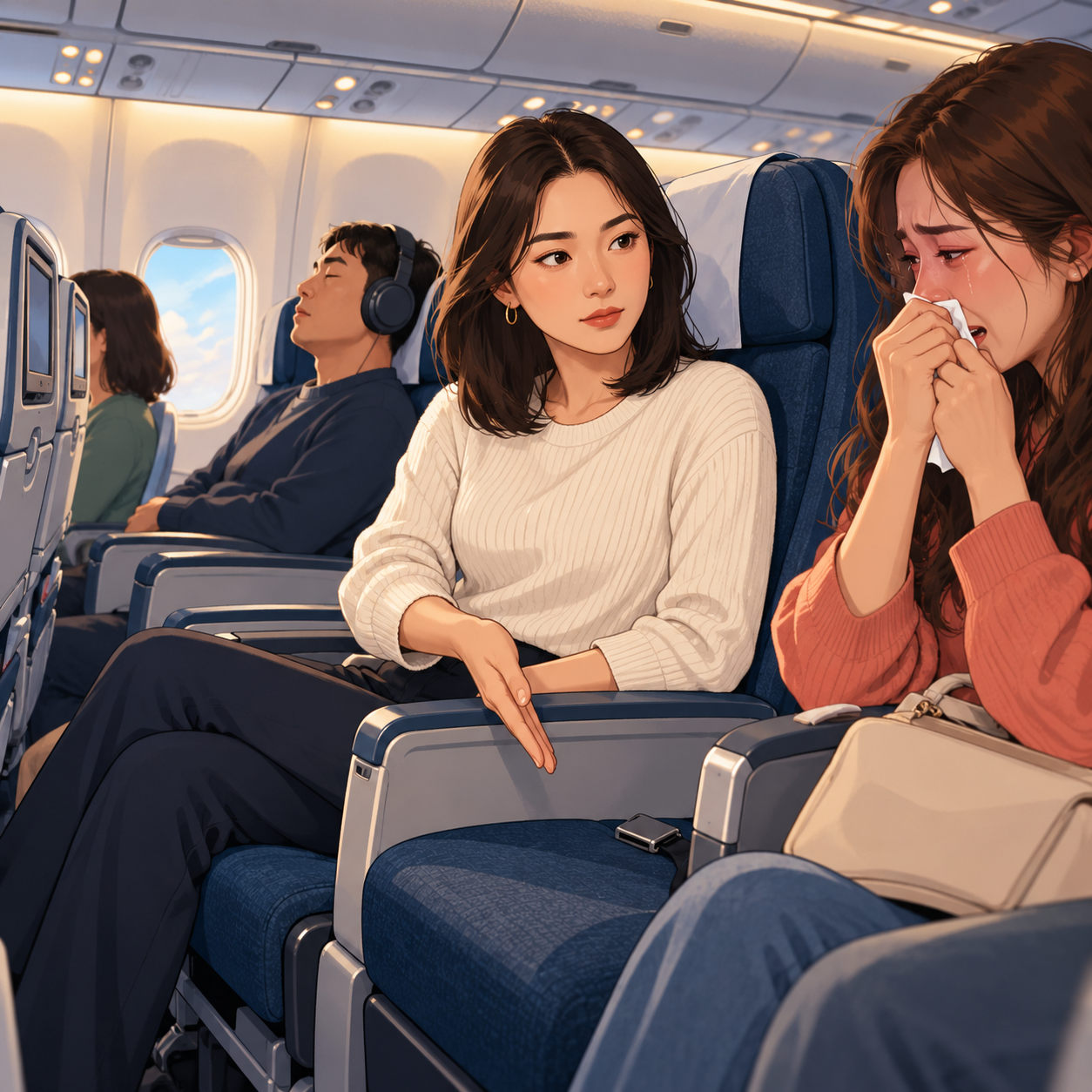 女子长途航班拒绝换座，邻座乘客哭了3小时