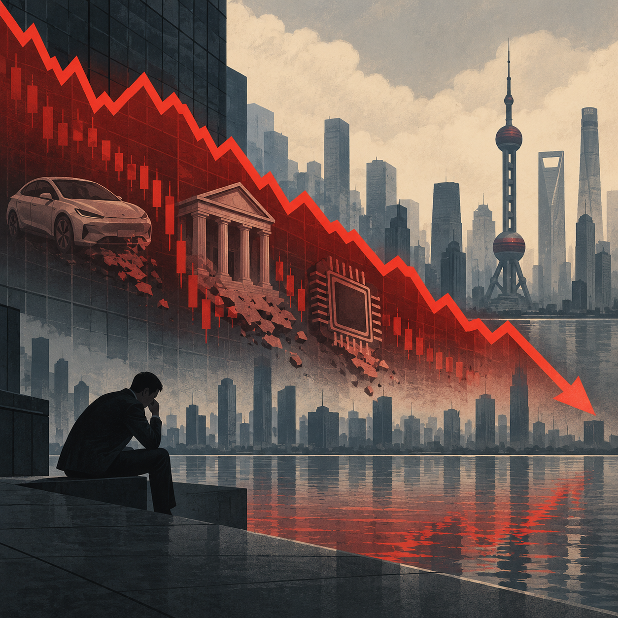 中国股市跌势加深，盈利下滑且大规模刺激迟迟未见