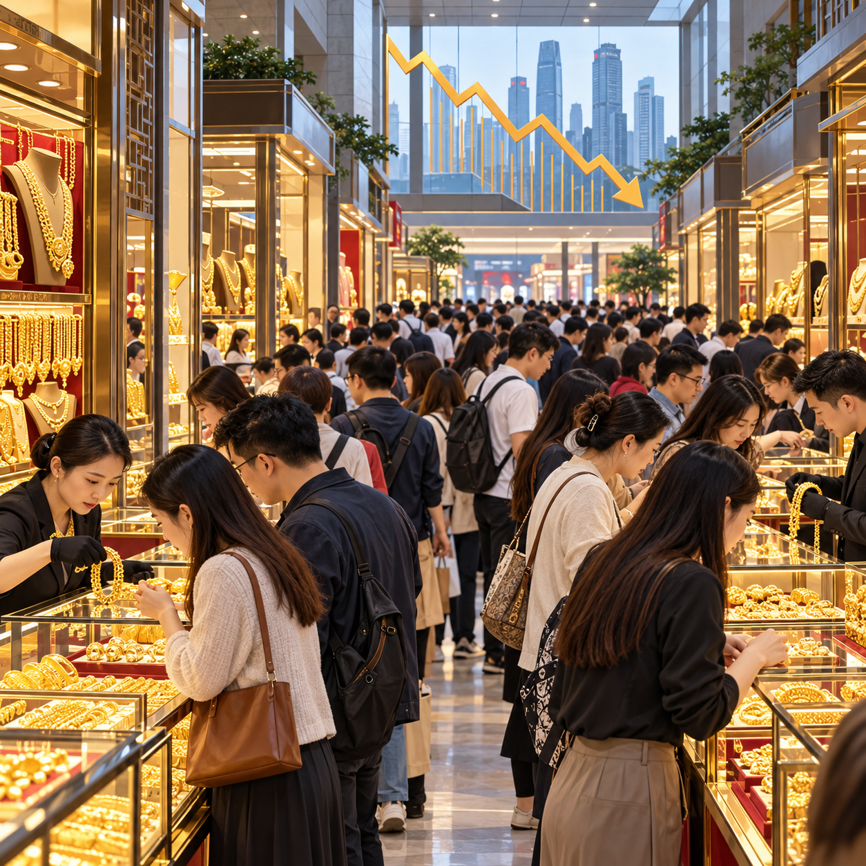 金价下跌带动深圳水贝市场人流增多