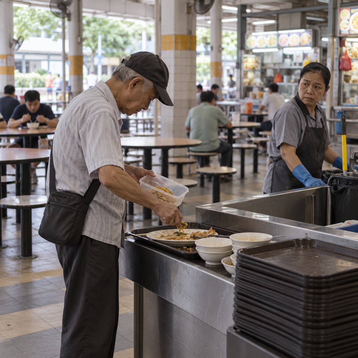 熟食中心有人捡食客剩食　公众担忧卫生问题