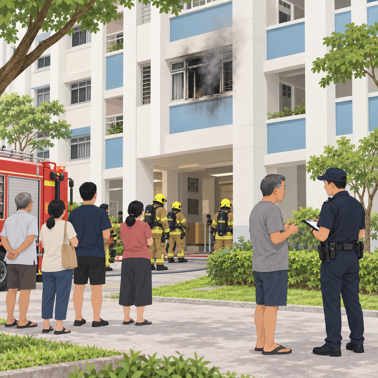 大巴窑组屋火患后，61岁男子协助警方调查