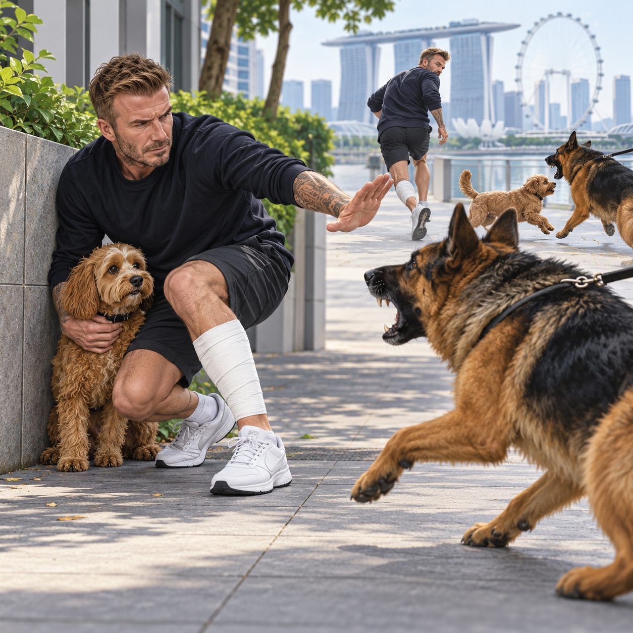 杰梅因·彭南特遭德国牧羊犬袭击，爱犬助其脱险