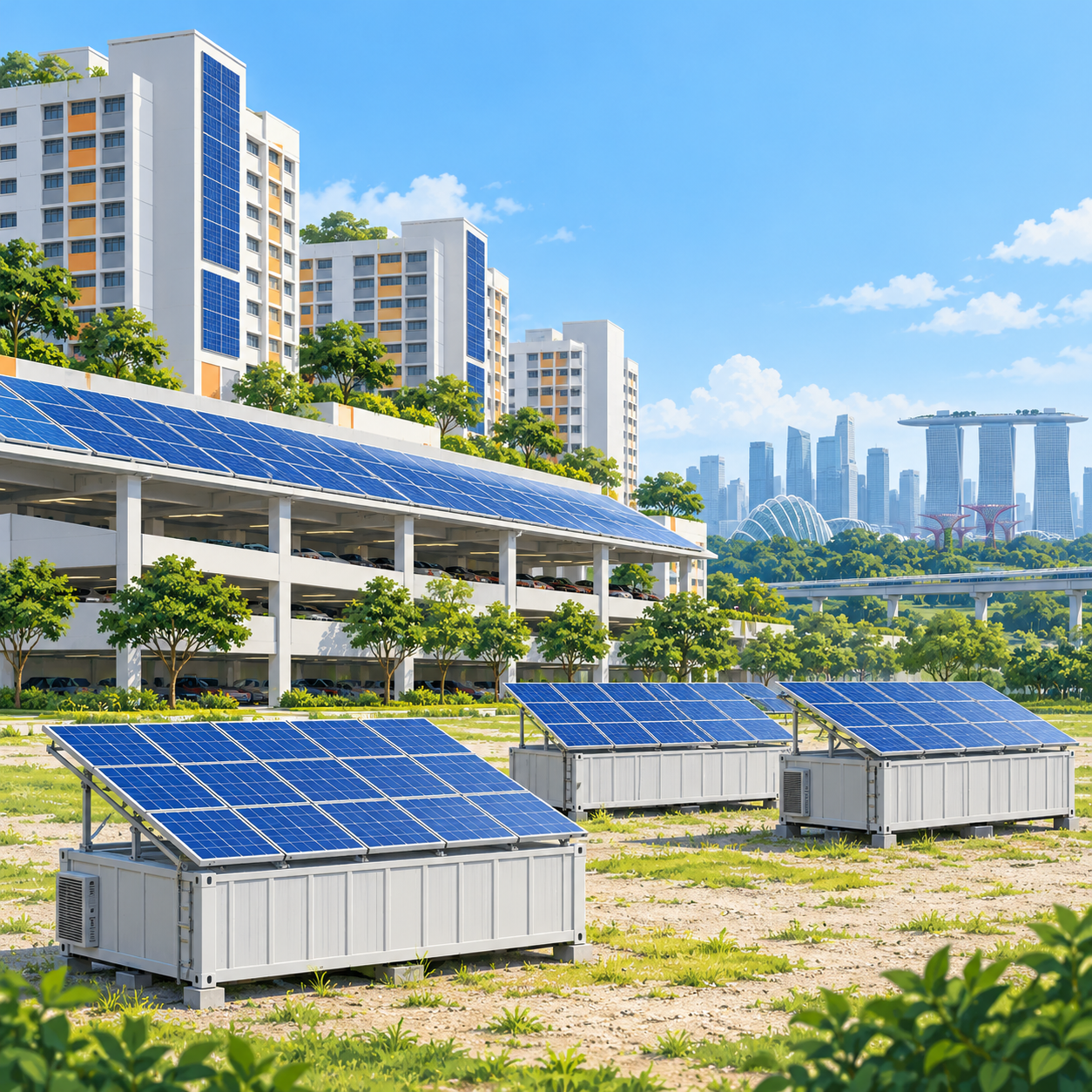 新加坡探索在更多公共空间安装太阳能板，迈向2035年新目标
