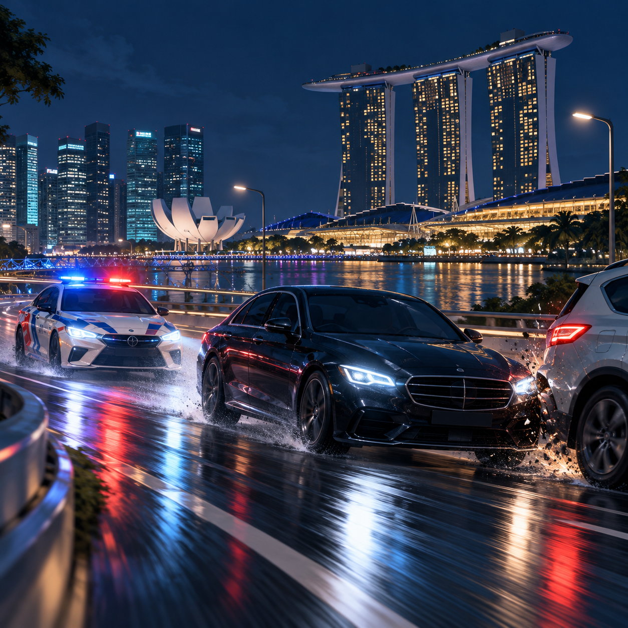 滨海湾凌晨追车事件：43岁男子被控六项罪名