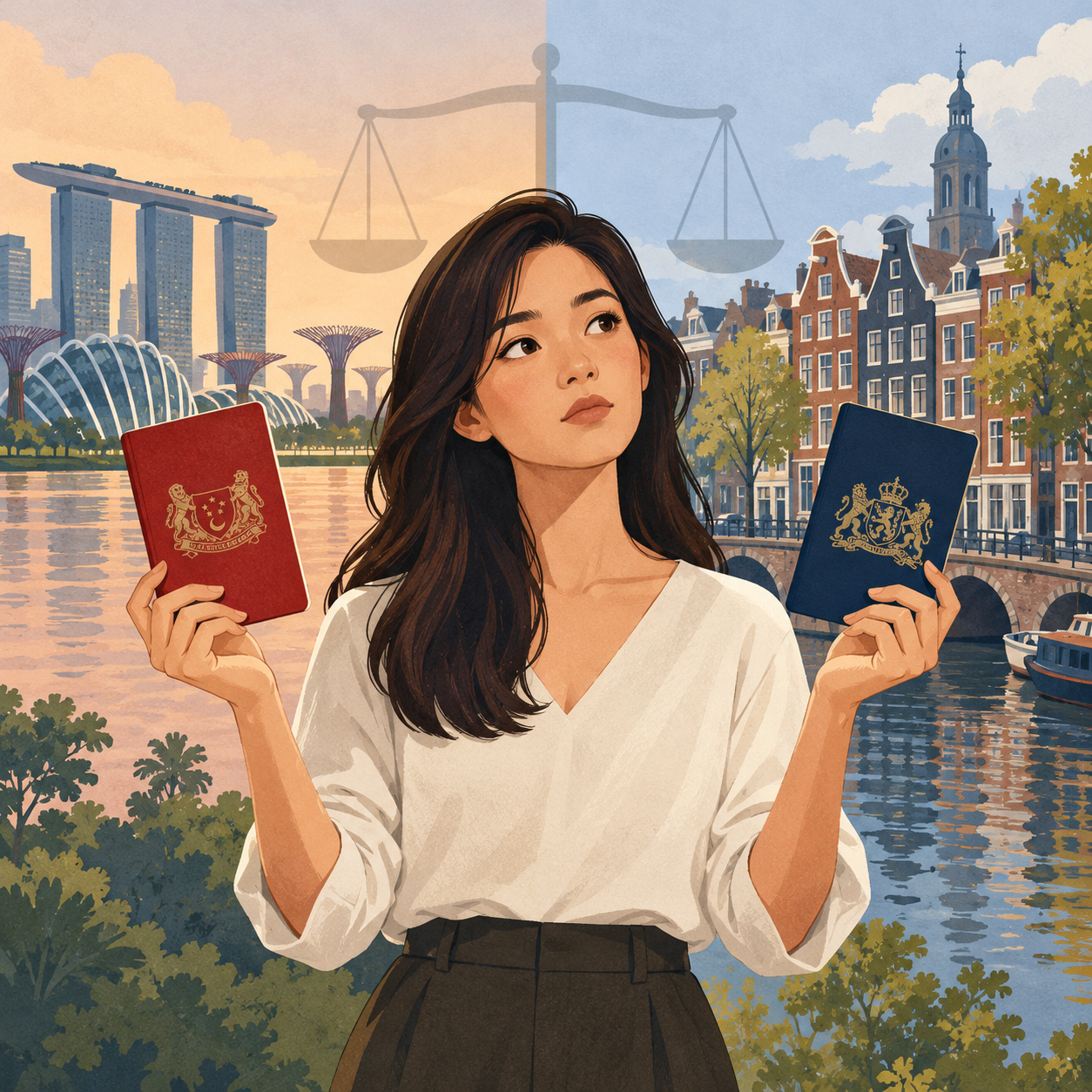 新加坡与荷兰双重国籍女子陷两难，网上求问该放弃哪本护照
