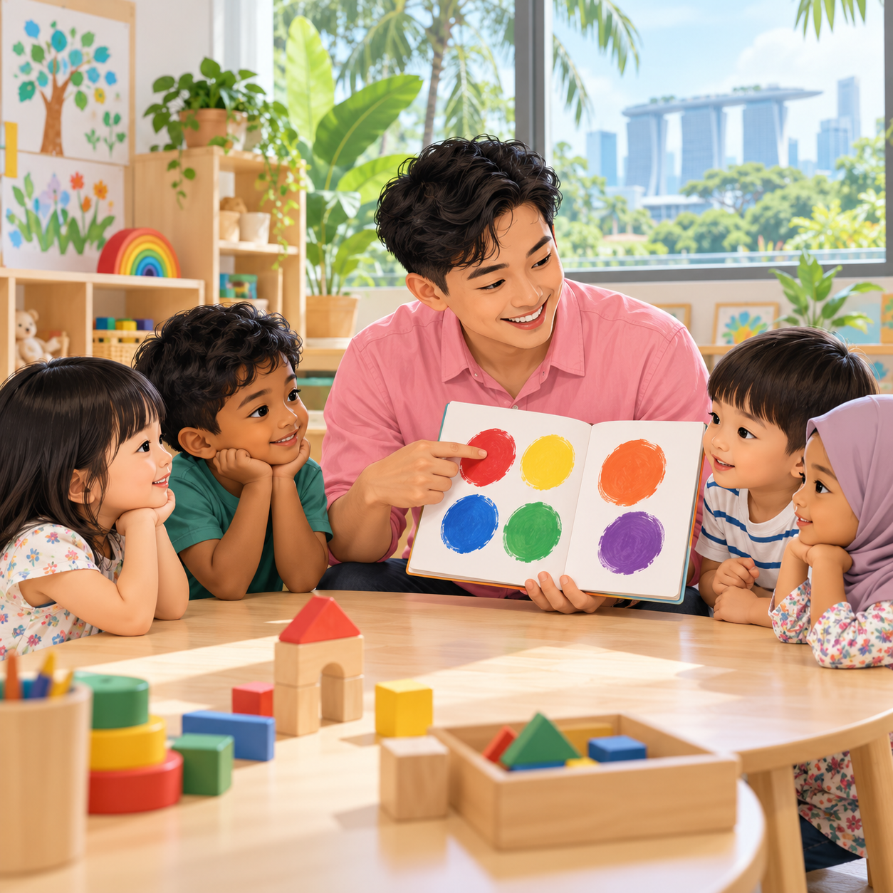 男幼师穿粉红上衣，打破孩子对性别角色的刻板印象