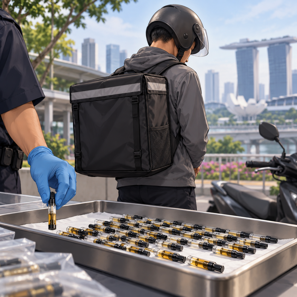 新加坡外送员被控涉嫌贩运124个含依托咪酯电子烟弹